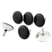 Горячая 6x пластиковая основа Мужская резьба выравнивание ног Поддержка 8*25 мм черный+ серебристый