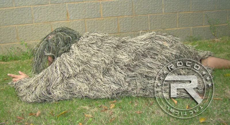 ROCOTACTICAL легкий Ghillie пончо тактический Снайпер Ghillie Топ для страйкбола пейнтбола военный Ghillie пончо костюм Лесной