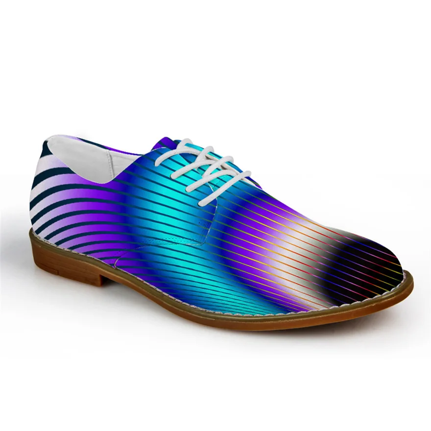 

Noisydesigns Men Shoes 3D Solid Mixed Color Print Leather Flats Shoes Male Casual Lace-up Fashion Man Oxford Shoes Zapato Hombre