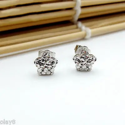 

2017 New Pure Platinum 950 Earrings Women's Lucky Flower Stud Earring 2.3-2.6g