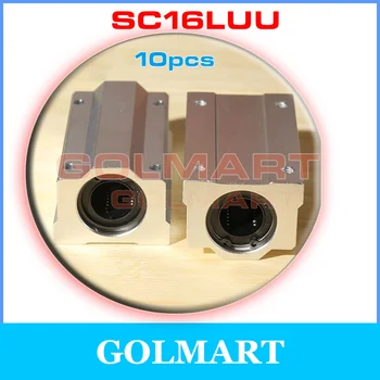 

10pcs SC16LUU SCS16LUU 16mm shaft rail Linear Bearing flat axis Pillow Bolck Linear unit CNC