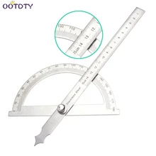 0-180 градусов угловая линейка круглая головка роторный транспортир Регулируемый универсальный измерительный инструмент из нержавеющей стали-25