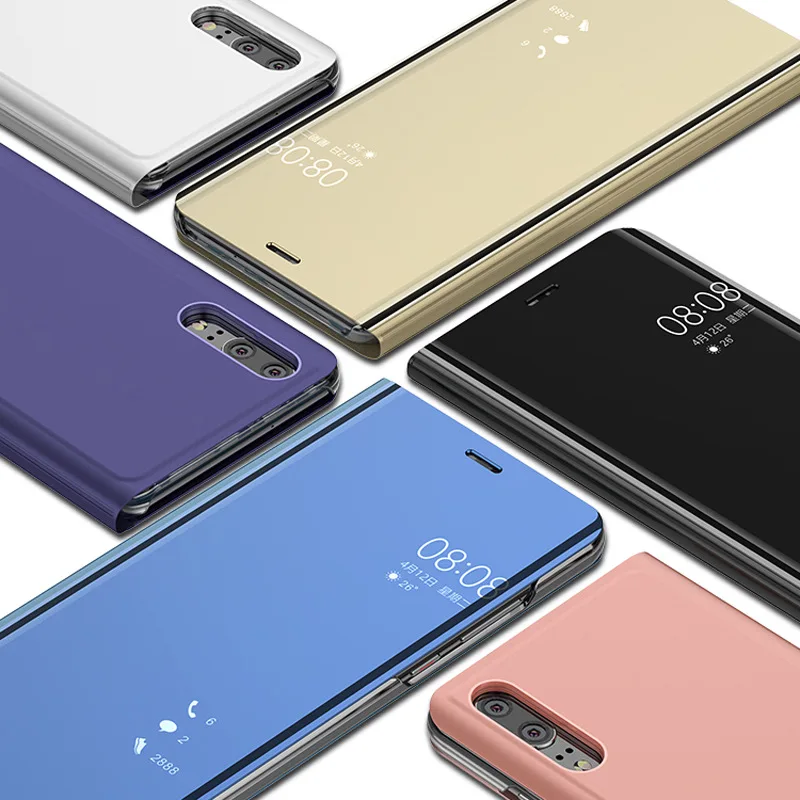Зеркальный смарт чехол для Huawei Nova 3i 3E 2i кожаный флип Y5 Y6 Prime 2018 Honor 7A Pro 7C Play
