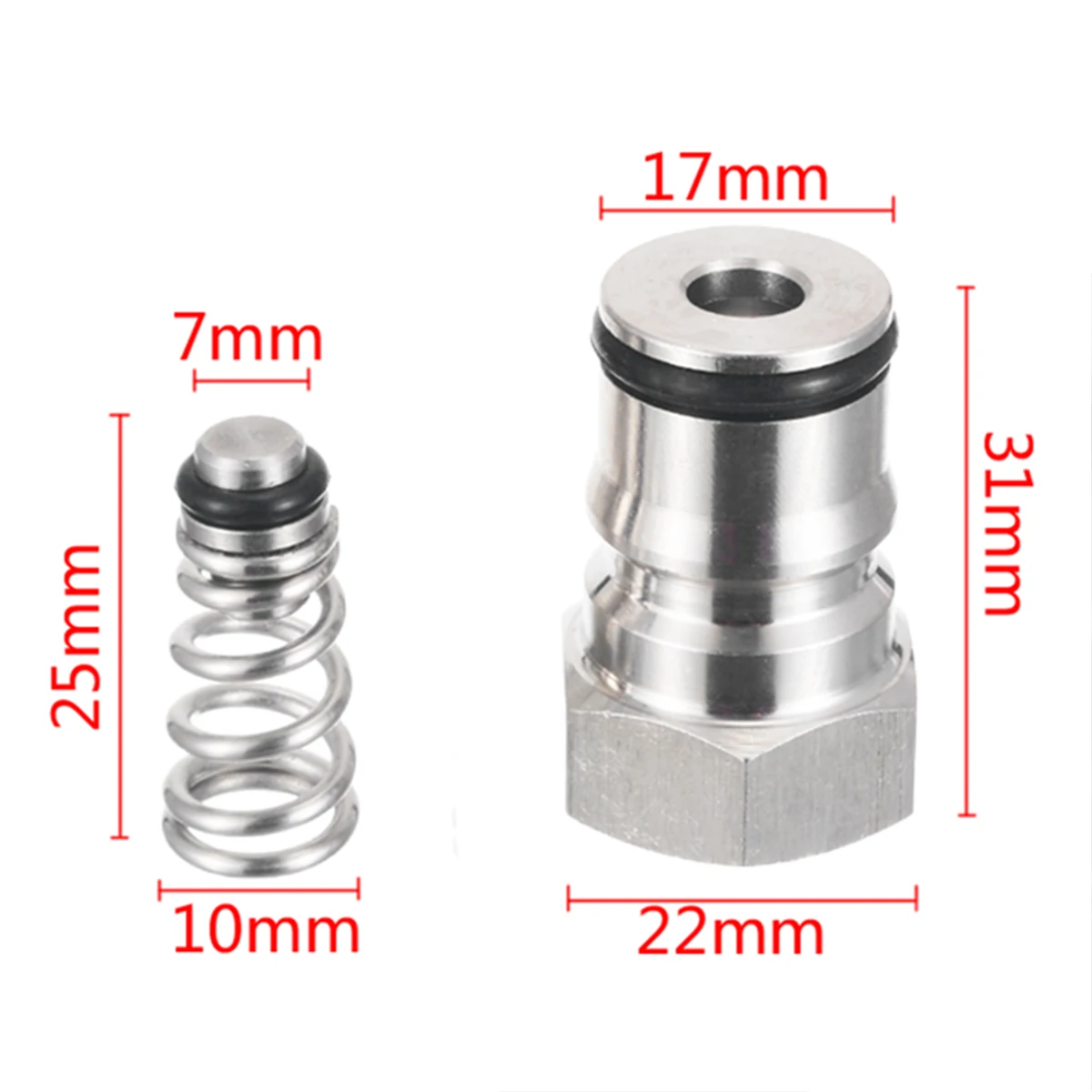 2pcs/ Set Stainless Steel Study Keg Ball Lock Post 19/32''-18 Gas and Liquid Ball Lock Keg Poppet Post Kit For Home Brewing