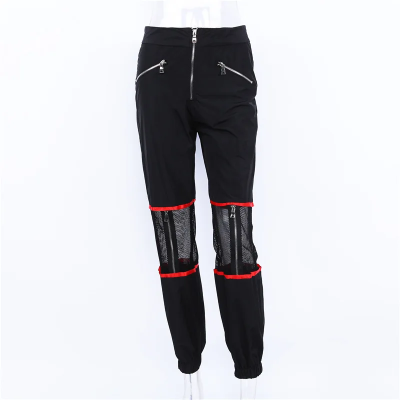 black mesh cargo pants