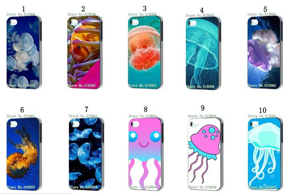 online-custom Blue Jelly Fish Ocean Underwater white hard cases for IPHONE 5 5s +free shipping |