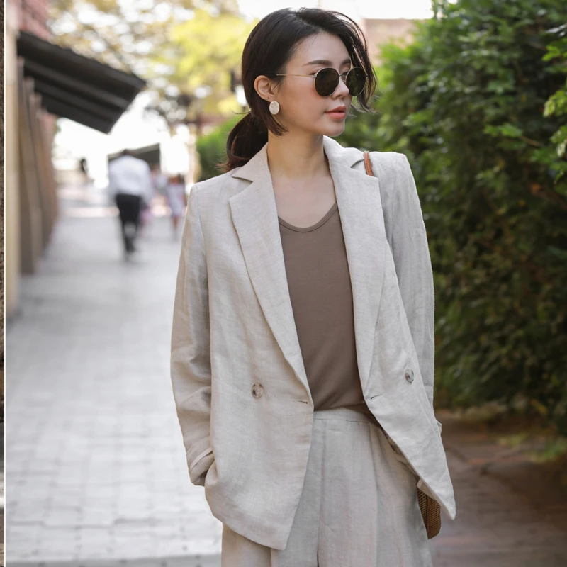 Linen suit set womens Clearance