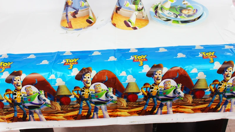 

Birthday Party Decoration Kids Supplies Favors Toy Story Theme Plastic Table Cloth Size 220cm X 132cm