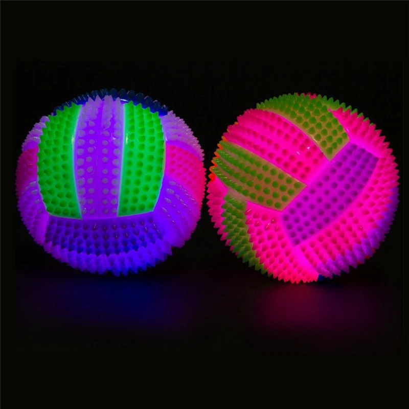 LED Volleyball Flashing Light Up Color Changing Bouncing Hedgehog Ball Kids Toy 