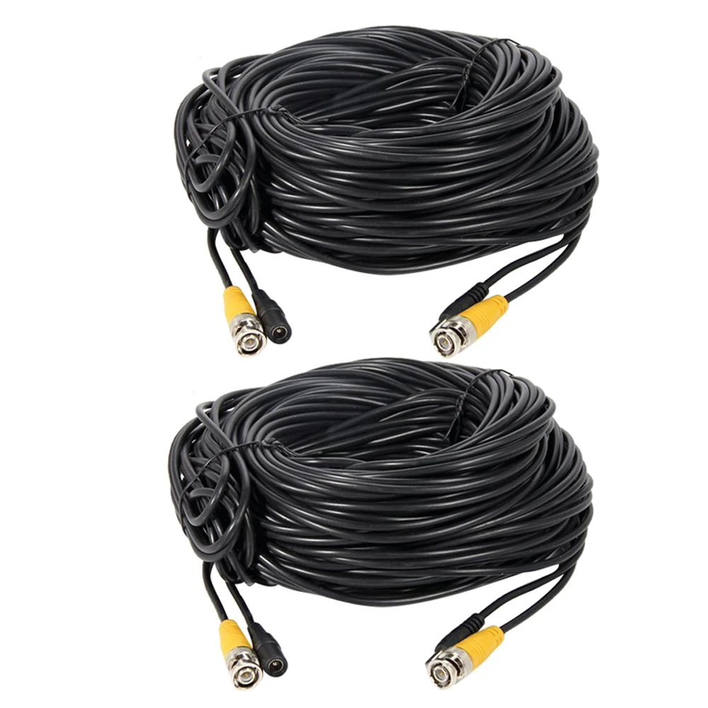 

2 Pcs 100 Feet security camera bnc video power cable wire cord for cctv dvr surveillance system