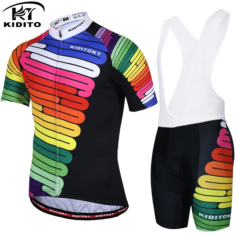 

KIDITOKT pro short cycling jersey set men equipacion ciclismo cycling wear MTB Bike Clothes Kit Racing Bicycle Clothing dress