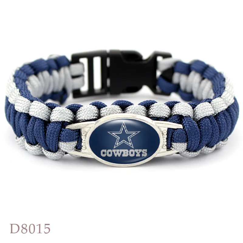 10Pcs Dallas Cowboys Bracelet Sport Team Umbrella Braided Bracelet
