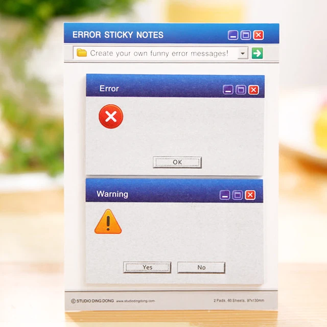 Creative 1 Piece Korean ERROR / DELETE Sticky Notes