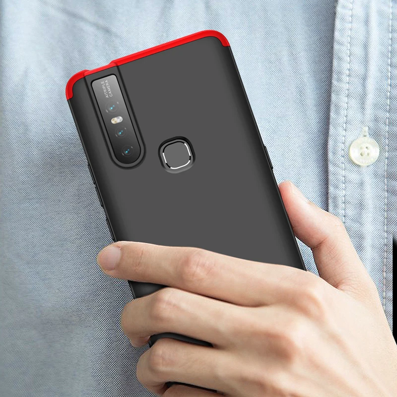 Оригинальный чехол для VIVO V15 роскошный с полной защитой кольцом магнетизма