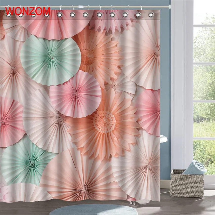 WONZOM 3D Клевер душ ванная комната водонепроницаемый аксессуары занавески s для декора современный цветок для ванной шторы с 12 крючками подарок