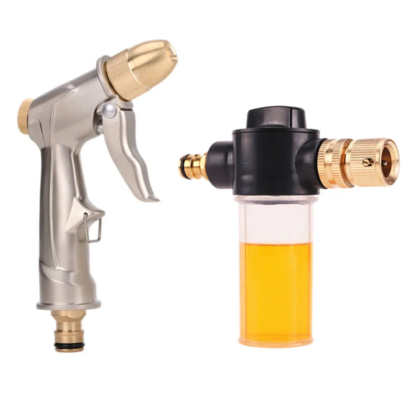 

Car wash foam watering can high pressure brush tool tap water gun water grab foam generator nozzle