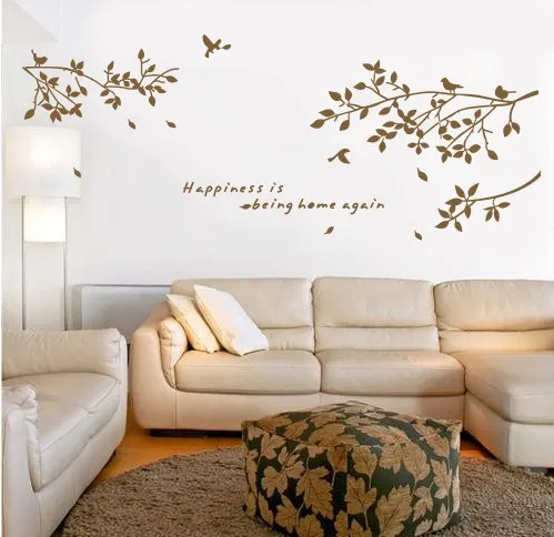 

Black/brown/white Birds on Branches creative wall decal ZooYoo8118 decorative adesivo de parede removable vinyl wall sticker