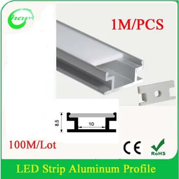 

100M LED aluminum channel extrusion profile 1M Strip Profile indoor decoration for cabinet/closet/kitchen