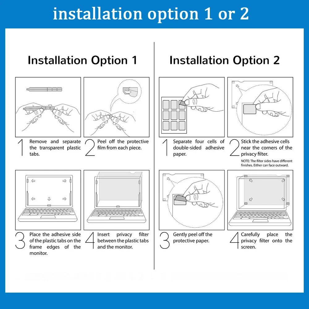 17.3 inch(382mm*215mm) Privacy Filter Anti-Glare LCD Screen Protective film For 16:9 Widescreen Computer Notebook PC Monitors