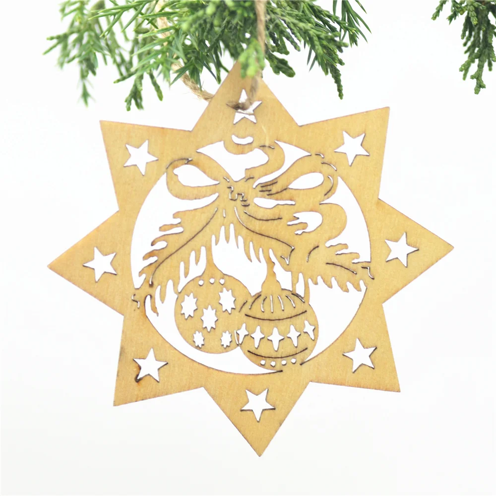 Download 5PCS/set 10cmX10cm Laser Cutting Wooden Christmas Ball In ...