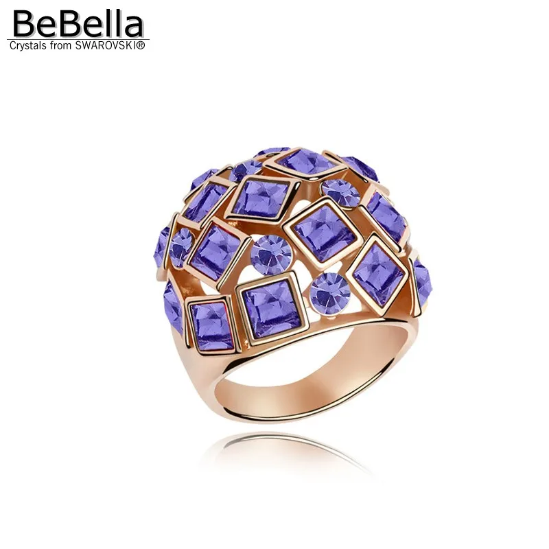 BeBella позолоченное кольцо с кристаллами сделанное из кристаллов Swarovski размер на