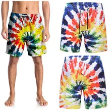 New Colorful Beachwear Short Men Quick Dry Loose Surf Board Swim Beach Short Fun Drawing Trunks Swimwear Bathing Suit Size M-2XL