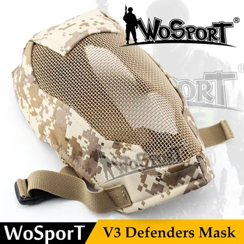 

WoSoprT Tactical paintball Mask Full Face Breathable Metal Steel Net Mesh Protective prop for Fencing Swordplay Wargame Military
