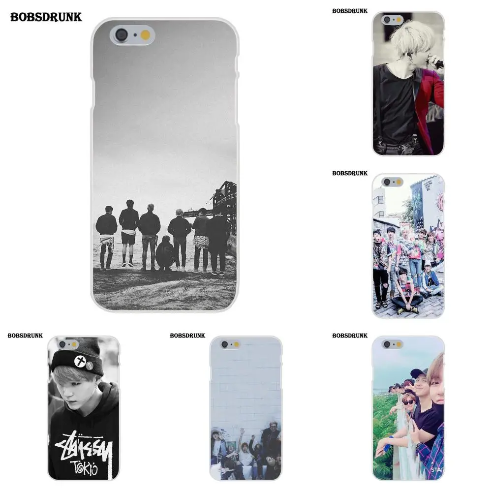 

EJGROUP For Apple iPhone 4 4S 5 5C SE 6 6S 7 8 Plus X Soft TPU Cellphone Transparent Kpop Bangtan Boys