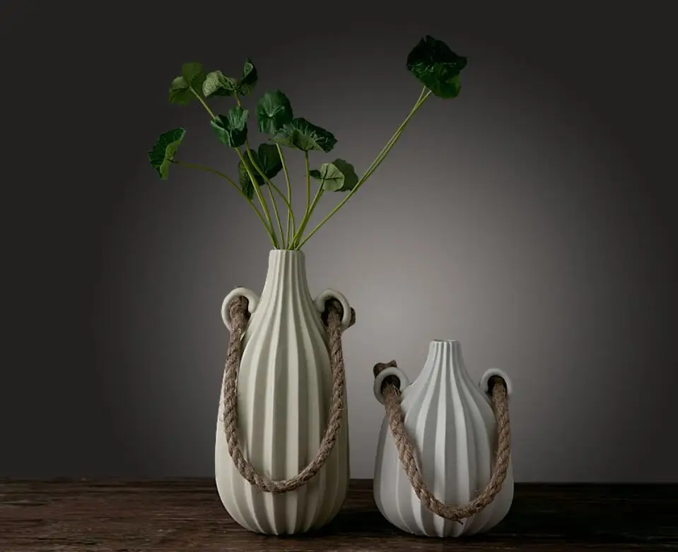 Creative ceramics, bag vase, table flower, desktop ornaments, ornaments