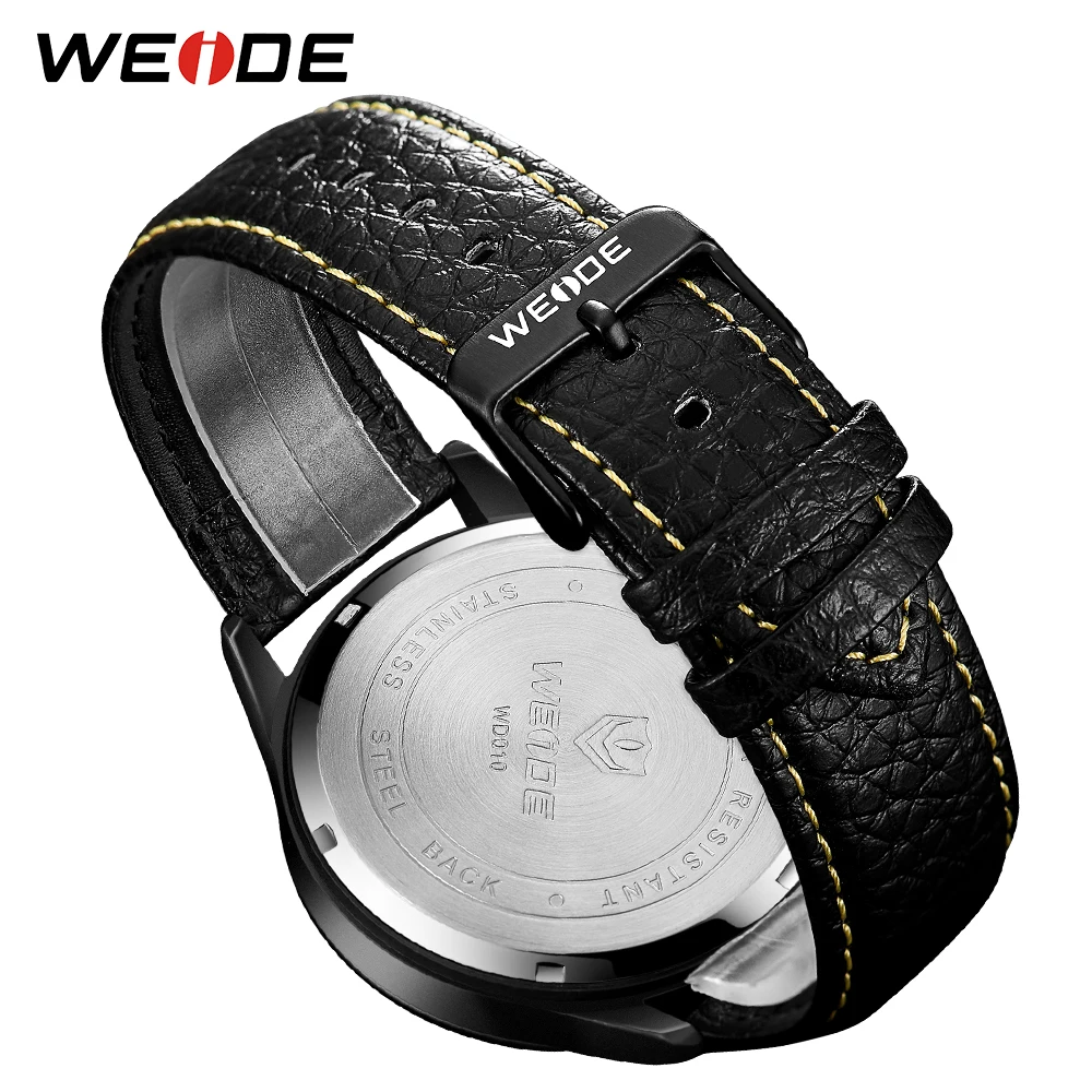 Gift WEIDE Man Sport Luxury Brand Military Army Quartz Analog Digital PU Leather Strap Wrist Watch Clock Relogio Masculinon 2019