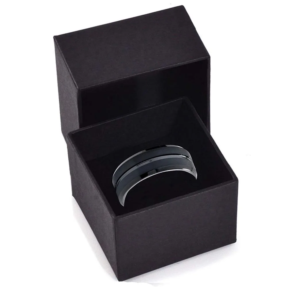 So men 8 мм мужское кольцо, классическое кольцо из чистого черного карбида вольфрама, обручальное кольцо, мужские обручальные кольца Anel Masculino