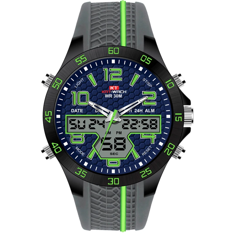

Men Chronograph Quartz Wristwatches Male Luxury Brand LED Digital Military Watches Casual Army Dual Display Fashion Sports Watch