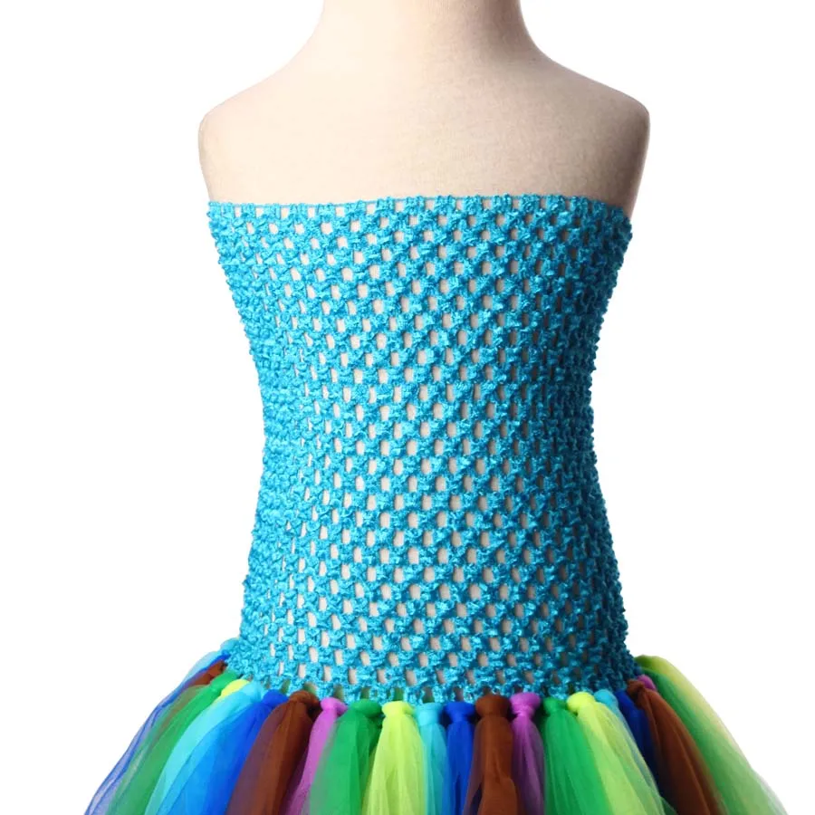 Keenomommy Peacock Feather Tutu Dress For Girls Turquoise Birthday Halloween Costume Kids Pageant Vestidos Baby Photo Props (9)