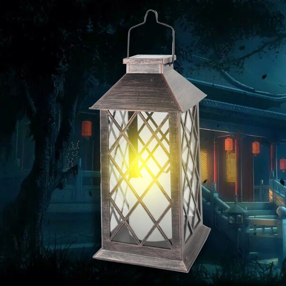 

Balcony With Candles Solar Lamp Waterproof Garden Decoration Home Hanging Pathway LED Lantern Lawn Outdoor Flameless Yard