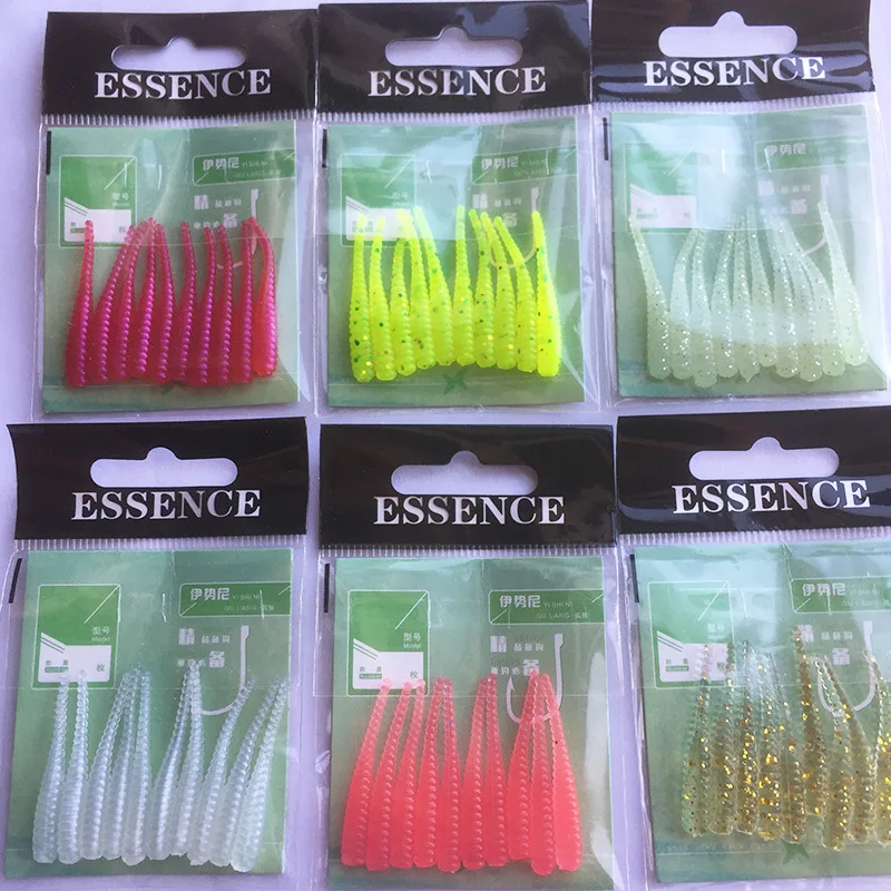 10 Esche In Plastica Morbida – Coda A Pagaia, Colore Nero – Per Pesca In Acqua Dolce E Salata