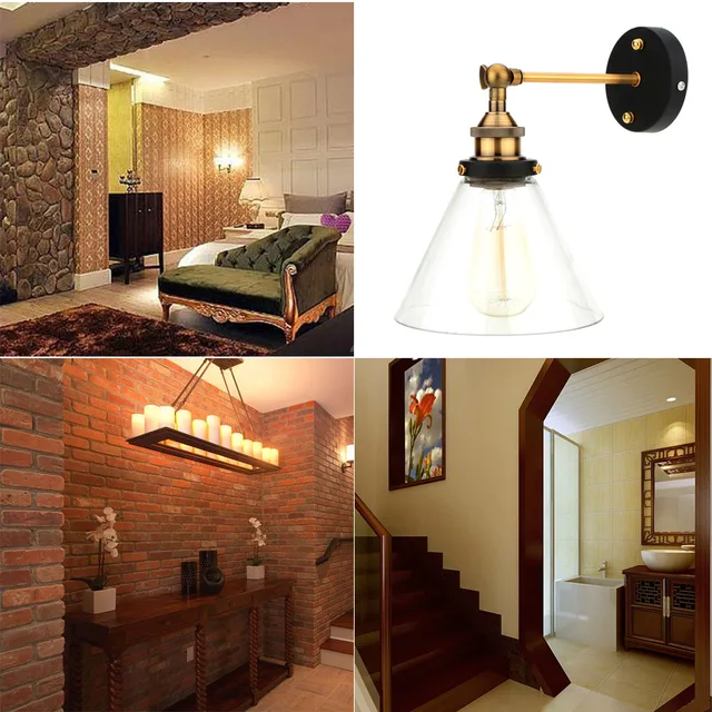 Funnel Shape Wall Sconce Iron Gl Nordic Vintage Bar Aisle Decors Funnel Shape Wall Sconce Iron Gl Nordic Vintage Bar Aisle Decors Lamp Use Edison