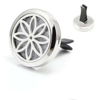 

30mm Stainless Steel Flower Design Car Aroma Locket Essential Oil Car Diffuser