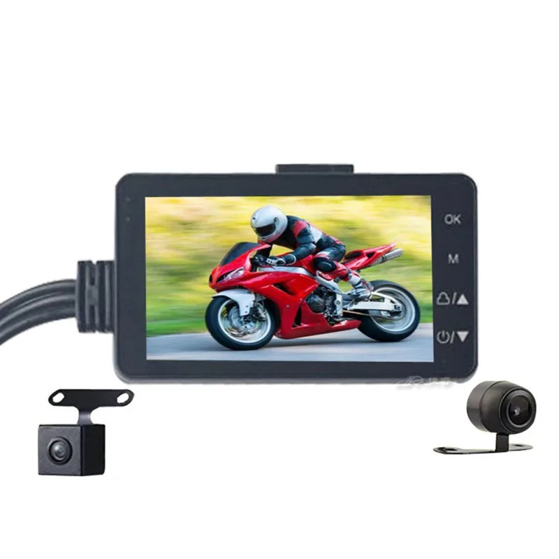 

Car Motorcycle vehicle Camera Auto DVR Motor Dash Cam with Dual-track Portable Front Rear camcorders Recorder KY-MT18