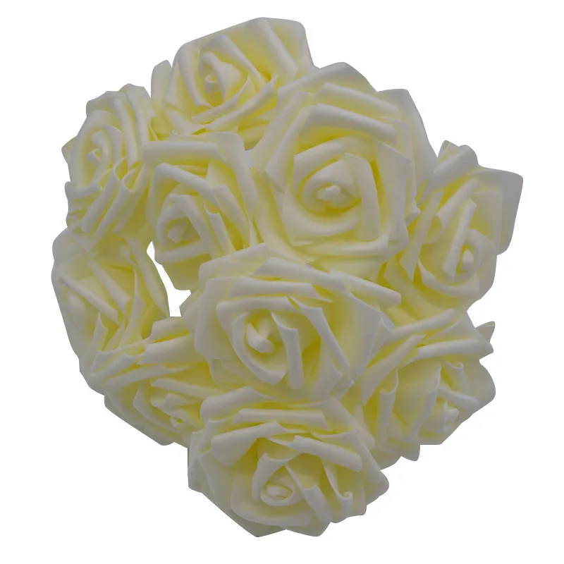 25 головок 8 см ПЭ Пена Искусственные розы цветы Свадебные невесты Букет украшение для дома розы цветы DIY вечерние принадлежности ручной работы
