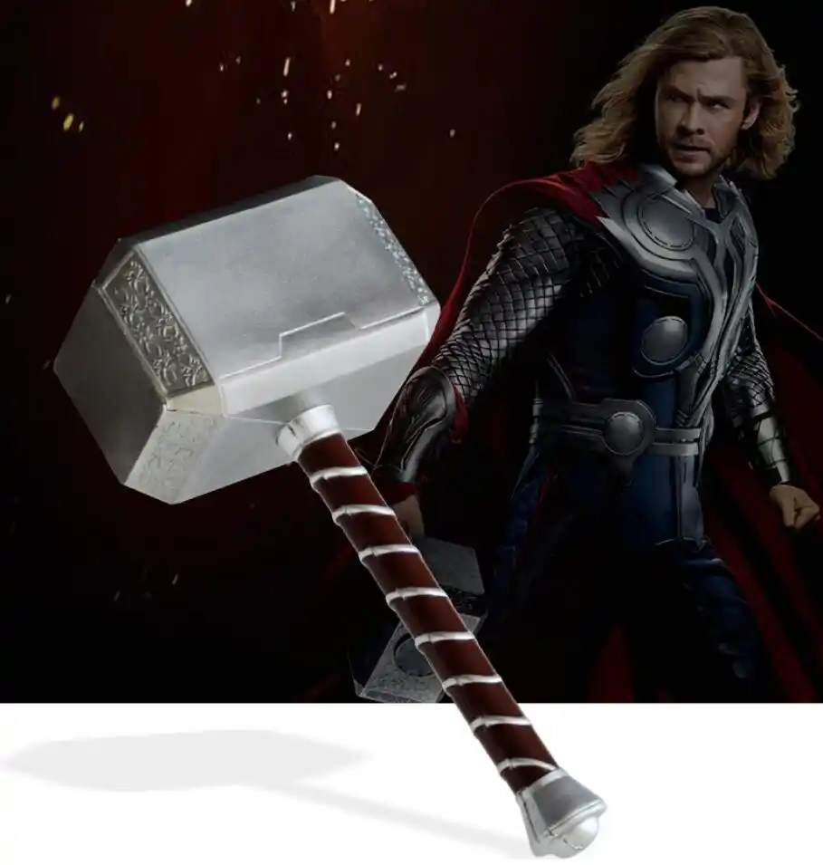 44cm pu material thors hammer 1:1 thor thunder hammer figure