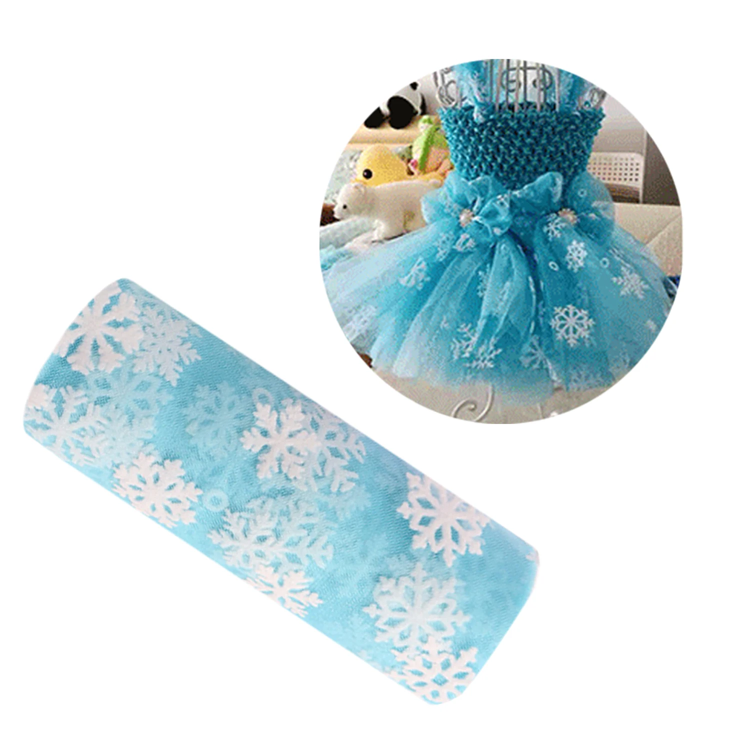 10 ярдов мода Снежинка печатных тюль рулон ткани ленты DIY игрушки для свадебной вечеринки декоративная пачка юбка подарочная упаковка