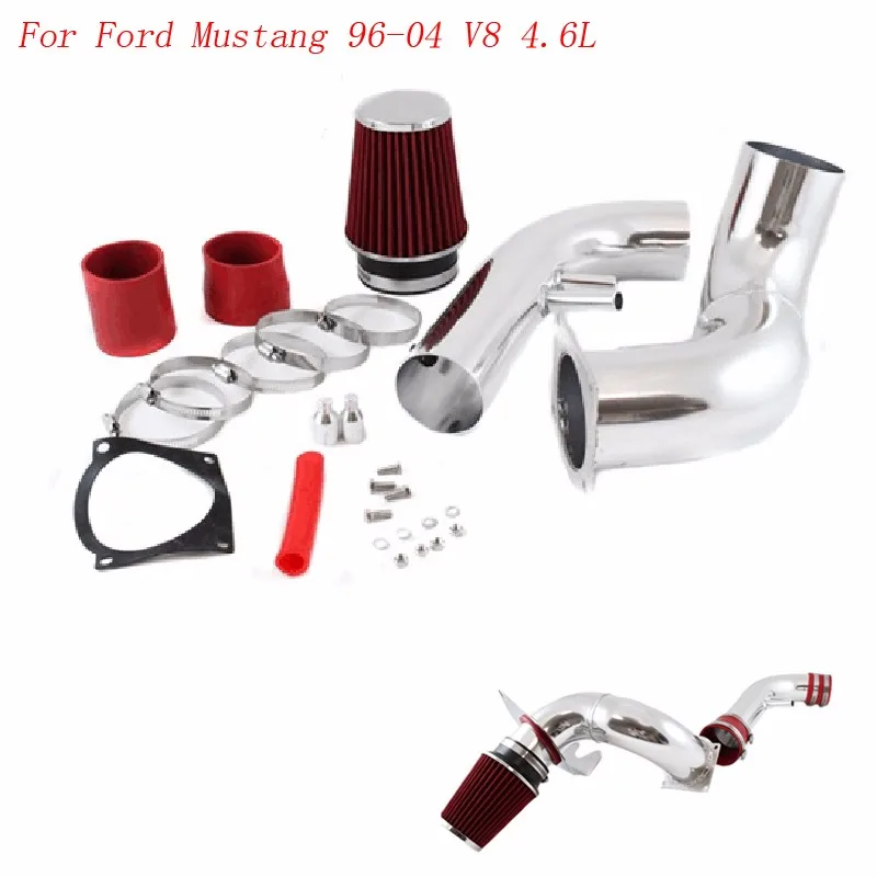 Air Intake pipe kit Racing Car for Ford Mustang 96 04 V8 4.6L Cold Air Intake Black & Chrome