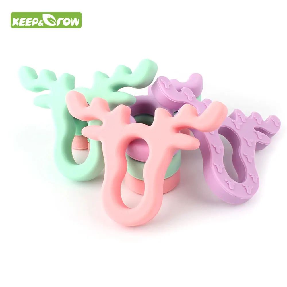 KEEP & GROW 3 шт. рога без БФА силиконовый Прорезыватель для зубов бисер ребенок