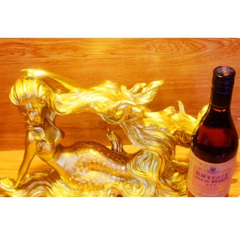 

Mermaid Resin Wine Racks Creative Retro Furniture Made Of Solid Elegant Manual Wine Cabinet DecorationsS366