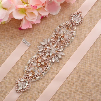 

Rose Gold Rhinestone Bridal Belt Hand Beaded Wedding Wedding Belt Hand Beaded Wedding Dress Belt For Wedding Party Gown A204RG