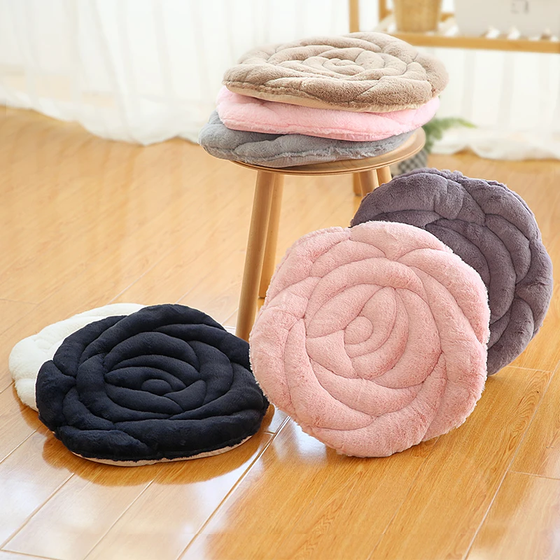 

Super soft comfortable non-slip cushion 45x45cm Round Short haired Rose Cushion Home Floor Chair Decor Cushion Pad Car Mat Chair