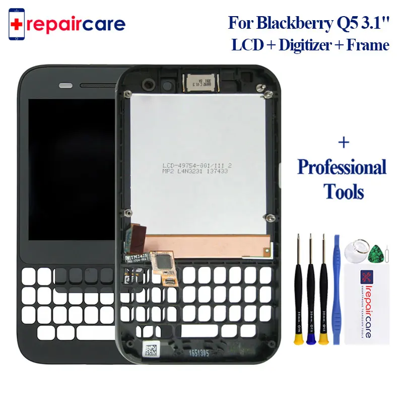 

100% Test For Blackberry Q5 LCD Display Screen +Touch Screen Digitizer With Frame Assembly Black Color