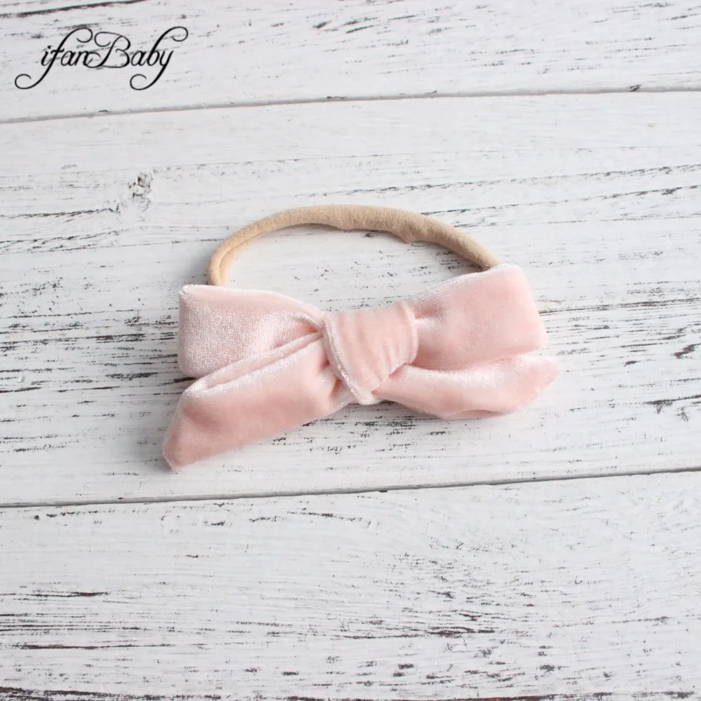 Velvet Bow Girl Nylon Headband 11