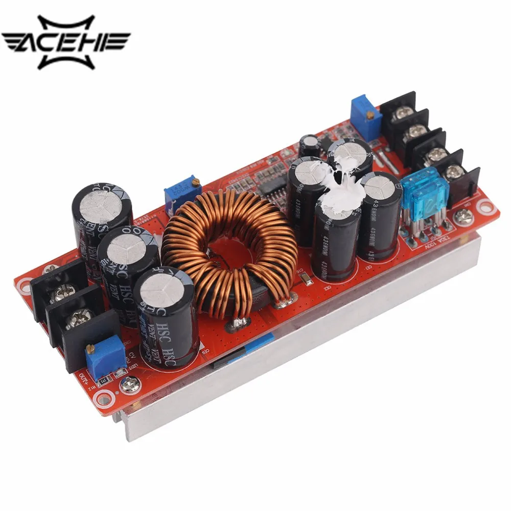 

Professional 1200W DC-DC Boost Converter Power Supply 8-60V 12V Step Up to 12-83V 24V 48 With Large Heat Sink Design