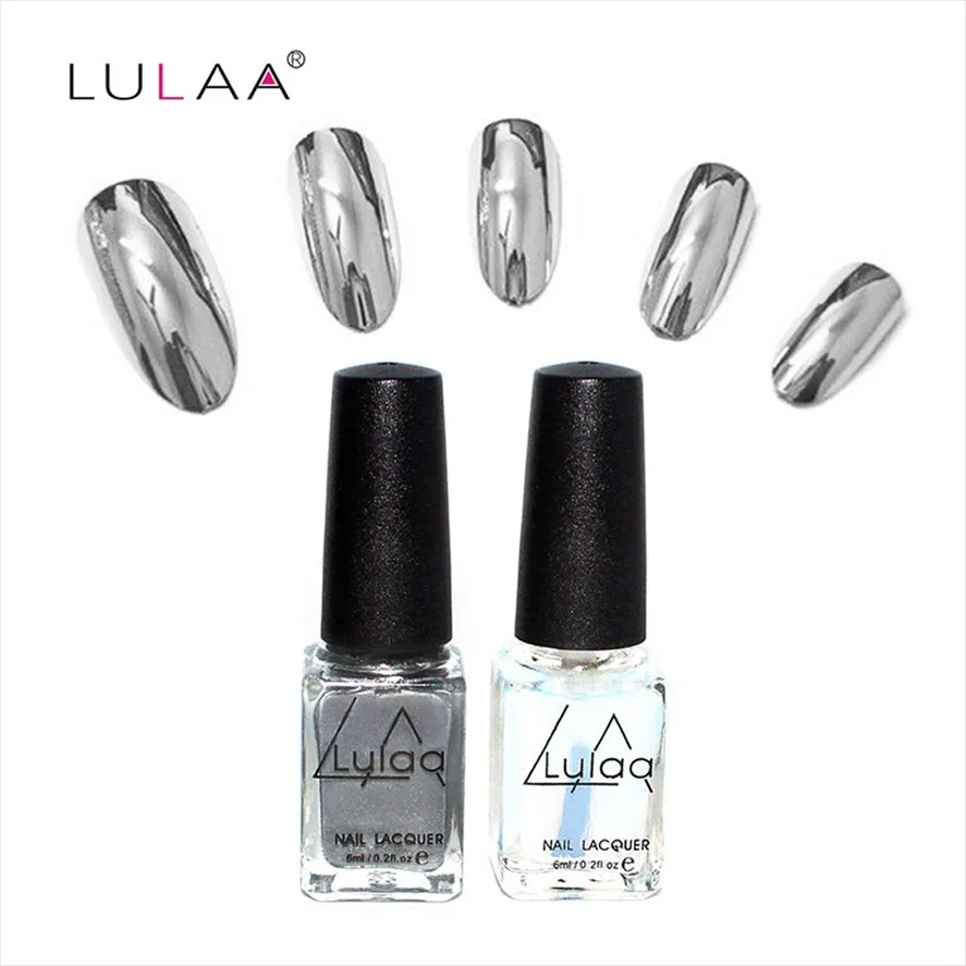 

Nail Polish LULAA New 6ML Fashion Nail Gel Polish Mirror Effect Varnish Soak Off Top Base Coat Nail Art Polish Manicure design
